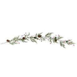 Northlight Pre-Lit B/O Pinecone, Berry And Leaf Christmas Garland - 4.5' - Warm White Lights -Christmas Decor Sale northlight hc96445 01 35184.1726279109