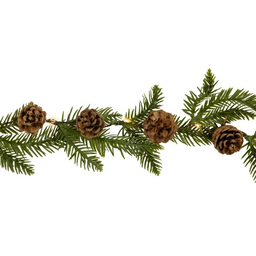 Northlight Pre-Lit B/O Pinecone And Pine Christmas Garland - 4.75' - Warm White Lights 5 Northlight Pre-Lit B/O Pinecone And Pine Christmas Garland - 4.75' - Warm White Lights - Image 3