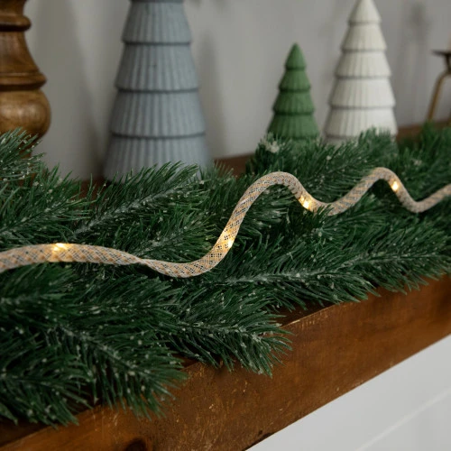 Northlight Pre-Lit Battery Operated Rope Christmas Garland - 6.75' - Warm White Lights 3 Northlight Pre-Lit Battery Operated Rope Christmas Garland - 6.75' - Warm White Lights