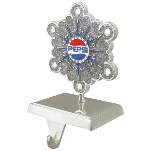 Northlight 6.5" Silver And Blue "PEPSI" Snowflake Christmas Stocking Holder 6 Northlight 6.5" Silver And Blue "PEPSI" Snowflake Christmas Stocking Holder - Image 4