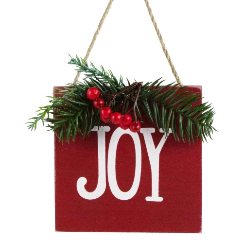 Northlight 7" Hanging "JOY" Christmas Wall Decor With Pine And Berries 3 Northlight 7" Hanging "JOY" Christmas Wall Decor With Pine And Berries