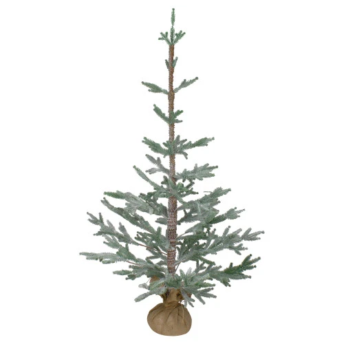 Northlight Frosted Pine Slim Artificial Christmas Tree With Jute Base - 3' - Unlit 3 Northlight Frosted Pine Slim Artificial Christmas Tree With Jute Base - 3' - Unlit