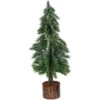 Northlight Frosted Icy Pine Tree With Jute Base Christmas Tree - 14" - Unlit