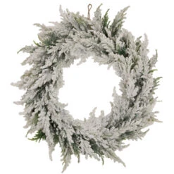 Northlight Heavily Flocked Pine Artificial Christmas Wreath - 20-Inch - Unlit