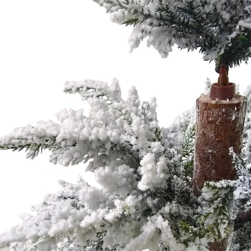 Northlight Heavily Flocked Pine Christmas Tree In Natural Jute Base - 27.5" 4 Northlight Heavily Flocked Pine Christmas Tree In Natural Jute Base - 27.5" - Image 2