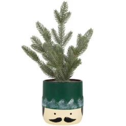 Northlight Mini Frosted Artificial Christmas Tree In Nutcracker Pot - 14.75" - Unlit