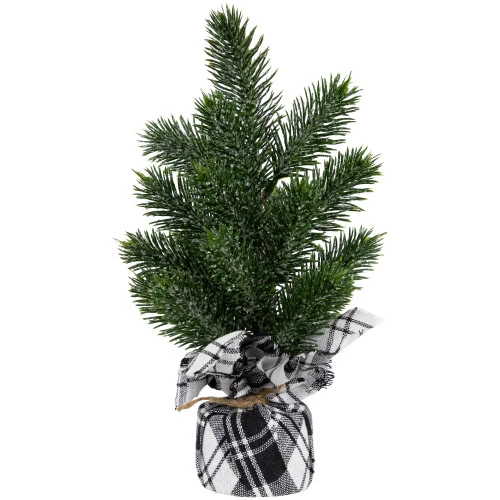 Northlight Mini Iced Pine Artificial Christmas Trees - 10" - Set Of 3 5 Northlight Mini Iced Pine Artificial Christmas Trees - 10" - Set Of 3 - Image 3