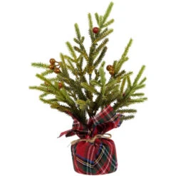 Northlight Mini Glittered Pine With Berries Artificial Christmas Trees - 9" - Set Of 3 -Christmas Decor Sale northlight hn95110 02 99601.1702402353