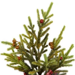 Northlight Mini Glittered Pine With Berries Artificial Christmas Trees - 9" - Set Of 3 -Christmas Decor Sale northlight hn95110 03 48273.1702402353
