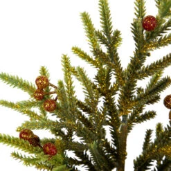 Northlight Mini Glittered Pine With Berries Artificial Christmas Trees - 9" - Set Of 3 -Christmas Decor Sale northlight hn95110 04 35136.1702402353