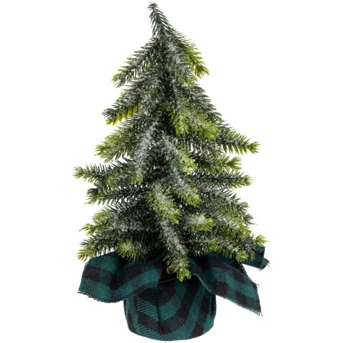 Northlight Mini Iced Downswept Pine Artificial Christmas Trees - 9" - Set Of 3 5 Northlight Mini Iced Downswept Pine Artificial Christmas Trees - 9" - Set Of 3 - Image 3