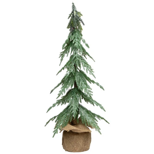 Northlight Mini Icy Pine Christmas Tree In Burlap Base - 24" - Unlit 4 Northlight Mini Icy Pine Christmas Tree In Burlap Base - 24" - Unlit - Image 2