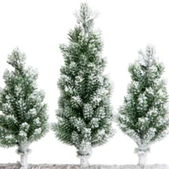 Northlight Frosted Pine Tree Trio Christmas Decoration - 8" - Unlit -Christmas Decor Sale northlight hn96810 05 33379.1727317572