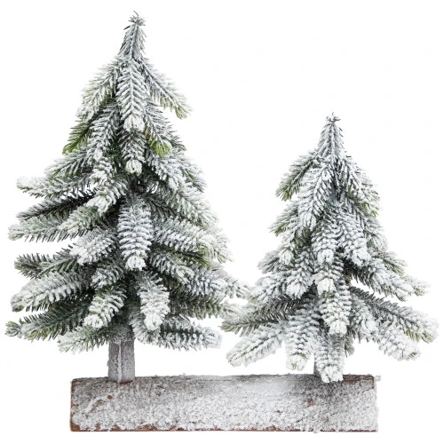 Northlight Frosted Pine Tree Duo Christmas Decoration - 12" - Unlit 4 Northlight Frosted Pine Tree Duo Christmas Decoration - 12" - Unlit - Image 2