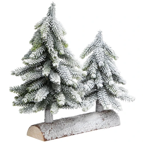 Northlight Frosted Pine Tree Duo Christmas Decoration - 12" - Unlit 5 Northlight Frosted Pine Tree Duo Christmas Decoration - 12" - Unlit - Image 3