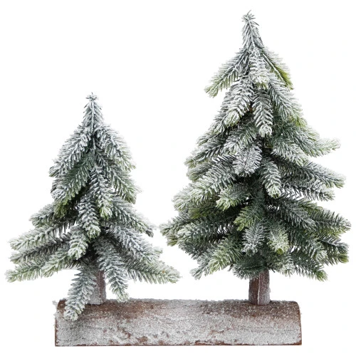 Northlight Frosted Pine Tree Duo Christmas Decoration - 12" - Unlit 7 Northlight Frosted Pine Tree Duo Christmas Decoration - 12" - Unlit - Image 5