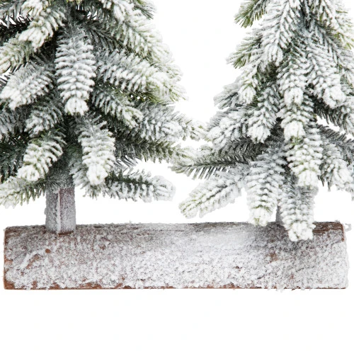 Northlight Frosted Pine Tree Duo Christmas Decoration - 12" - Unlit 8 Northlight Frosted Pine Tree Duo Christmas Decoration - 12" - Unlit - Image 6
