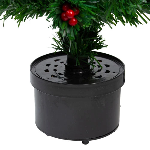 Northlight Pre-Lit Color Changing Fiber Optic Christmas Tree With Berries - 3' 7 Northlight Pre-Lit Color Changing Fiber Optic Christmas Tree With Berries - 3' - Image 5