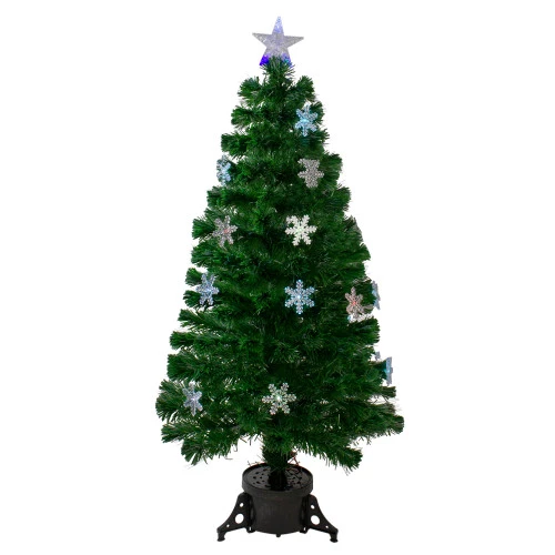 Northlight 4' Pre-Lit Color Changing Fiber Optic Artificial Christmas Tree With Snowflakes 3 Northlight 4' Pre-Lit Color Changing Fiber Optic Artificial Christmas Tree With Snowflakes