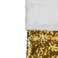 Northlight 19" Gold And Silver Sequin Christmas Stocking With White Faux Fur Cuff -Christmas Decor Sale northlight j90433 3 59640.1608349778