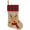 Northlight 19" Burlap Plaid Whimsical Reindeer Waiving Christmas Stocking 1 Northlight 19" Burlap Plaid Whimsical Reindeer Waiving Christmas Stocking -Christmas Decor Sale northlight j90437 1 sample 41659.1665610437