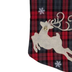 Northlight Plaid Merry Christmas Reindeer Stocking - 19" - Red And Green -Christmas Decor Sale northlight j90448 3 94793.1603850833
