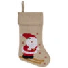 Northlight 19" Burlap Skiing Santa With Poles And Snowflakes Christmas Stocking -Christmas Decor Sale northlight j90450 1 00886.1665433298