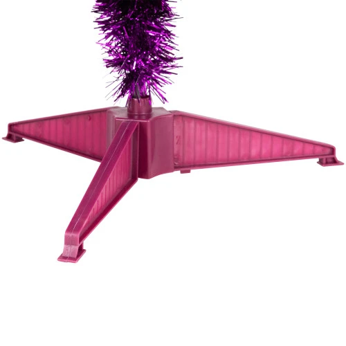 Northlight 4' Pre-Lit Purple Tinsel Artificial Christmas Tree- Clear Lights, Purple Wire 8 Northlight 4' Pre-Lit Purple Tinsel Artificial Christmas Tree- Clear Lights, Purple Wire - Image 6