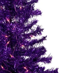 Northlight 6' Pre-Lit Purple Artificial Tinsel Christmas Tree, Clear Lights -Christmas Decor Sale northlight j92317 3 95590.1637846580