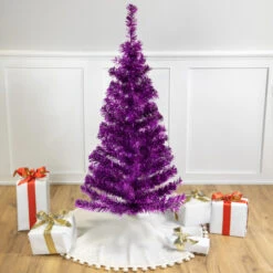 Northlight 4' Purple Artificial Tinsel Christmas Tree, Unlit