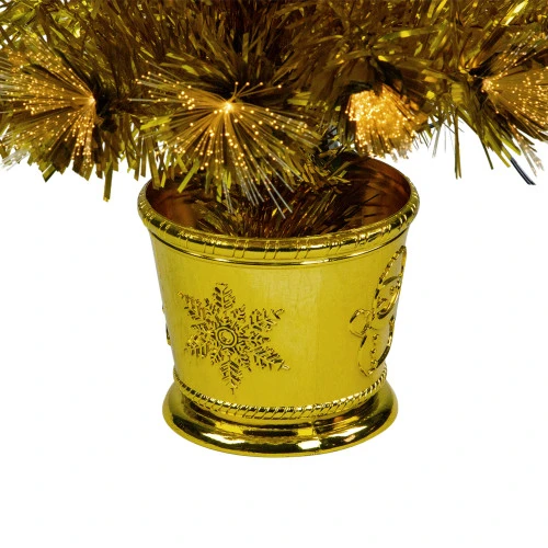 Northlight 3' Pre-Lit Gold Fiber Optic Artificial Christmas Tree, White Lights 7 Northlight 3' Pre-Lit Gold Fiber Optic Artificial Christmas Tree, White Lights - Image 5