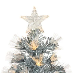 Northlight 3' Pre-Lit Silver Fiber Optic Artificial Christmas Tree, Warm White Lights -Christmas Decor Sale northlight j92344 3 47696.1638917348