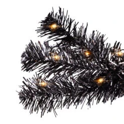 Northlight Pre-Lit Artificial Tinsel Halloween Tree - 3' - Black - Clear Lights -Christmas Decor Sale northlight j96363 03 41546.1726625648