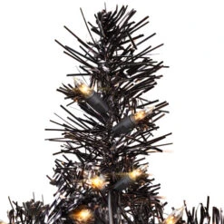Northlight Pre-Lit Artificial Tinsel Halloween Tree - 3' - Black - Clear Lights -Christmas Decor Sale northlight j96363 04 39674.1726625648
