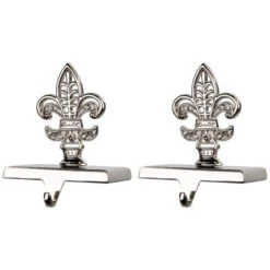Northlight Fleur De Lis Christmas Stocking Holder - 5" - Set Of 2 -Christmas Decor Sale northlight j96404 03 74835.1727317577