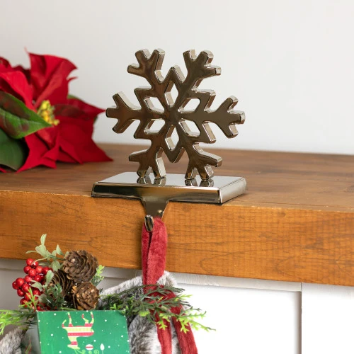Northlight Snowflake Metal Christmas Stocking Holder - 5" 3 Northlight Snowflake Metal Christmas Stocking Holder - 5"