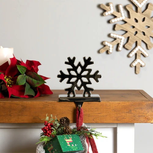 Northlight Snowflake Metal Christmas Stocking Holder - 5" 5 Northlight Snowflake Metal Christmas Stocking Holder - 5" - Image 3