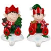 Northlight Festive Elves Christmas Stocking Holders - 5" - Set Of 2