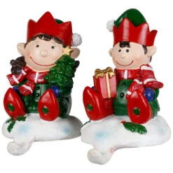 Northlight Festive Elves Christmas Stocking Holders - 5" - Set Of 2 -Christmas Decor Sale northlight j96417 02 60117.1719611160