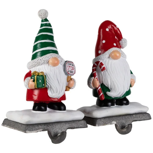 Northlight Santa Gnomes Christmas Stocking Holders - 6.25" - Set Of 2 6 Northlight Santa Gnomes Christmas Stocking Holders - 6.25" - Set Of 2 - Image 4