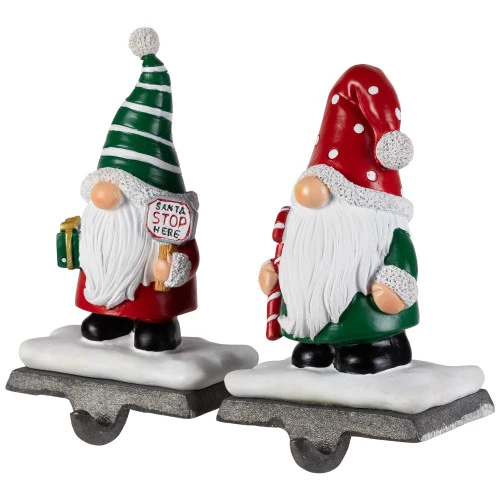 Northlight Santa Gnomes Christmas Stocking Holders - 6.25" - Set Of 2 7 Northlight Santa Gnomes Christmas Stocking Holders - 6.25" - Set Of 2 - Image 5