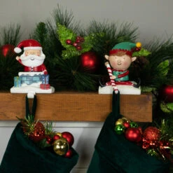 Northlight Santa And Elf Christmas Stocking Holders - 5" - Set Of 2 10 Northlight Santa And Elf Christmas Stocking Holders - 5" - Set Of 2 -Christmas Decor Sale northlight j96419 styled 02 65184.1726106058