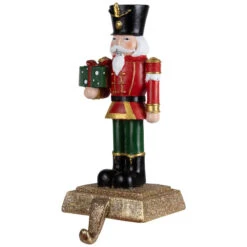 Northlight Glittered Nutcracker Soldier With Gift Christmas Stocking Holder - 9.5" -Christmas Decor Sale northlight j96422 03 93445.1719611160