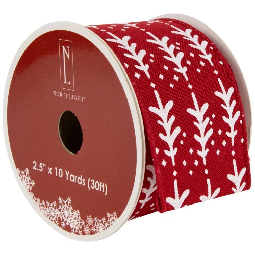 Northlight Red And White Christmas Tree Wired Craft Ribbon 2.5" X 10 Yards 3 Northlight Red And White Christmas Tree Wired Craft Ribbon 2.5" X 10 Yards