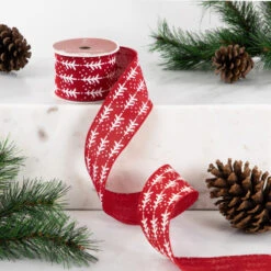 Northlight Red And White Christmas Tree Wired Craft Ribbon 2.5" X 10 Yards 10 Northlight Red And White Christmas Tree Wired Craft Ribbon 2.5" X 10 Yards -Christmas Decor Sale northlight j99436 styled 49942.1697906051
