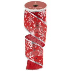 Northlight Shimmering Red With Silver Snowflakes Wired Craft Christmas Ribbon 2.5" X 10 Yards 9 Northlight Shimmering Red With Silver Snowflakes Wired Craft Christmas Ribbon 2.5" X 10 Yards -Christmas Decor Sale northlight j99437 02 87106.1697906051