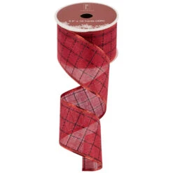 Northlight Red Woven Square Plaid Wired Craft Christmas Ribbon 2.5" X 10 Yards 9 Northlight Red Woven Square Plaid Wired Craft Christmas Ribbon 2.5" X 10 Yards -Christmas Decor Sale northlight j99447 02 06418.1697906050