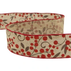 Northlight Red Berry Burlap Style Wired Craft Christmas Ribbon 2.5" X 10 Yards 11 Northlight Red Berry Burlap Style Wired Craft Christmas Ribbon 2.5" X 10 Yards -Christmas Decor Sale northlight j99450 04 87694.1697906056