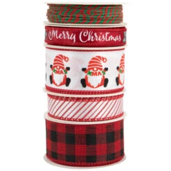 Northlight Set Of 5 Santa Gnome Matching Themed Craft Christmas Ribbons 1.5" X 3 Yards 11 Northlight Set Of 5 Santa Gnome Matching Themed Craft Christmas Ribbons 1.5" X 3 Yards -Christmas Decor Sale northlight j99464 04 59940.1697906051