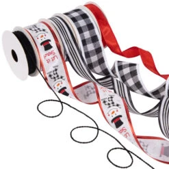 Northlight Set Of 5 Snowman Matching Themed Wired Craft Christmas Ribbons 1.5" X 3 Yards -Christmas Decor Sale northlight j99465 03 23393.1697906051
